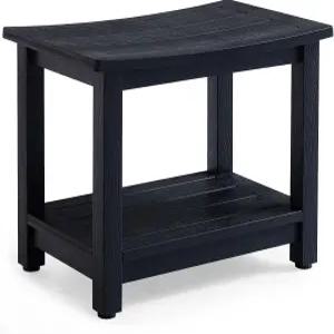 헤비 듀티 HDPS 샤워 벤치 시트 면도 다리용 방수 스툴 발 조절 가능한 대형 폴리 목재 욕실 의자 실내/외