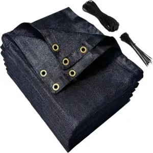 90 블랙 선쉐이드 천 4x16피트 - 울타리 프라이버시 스크린 통기성 메쉬 방수포 및 야외 정원 식물용 톱니