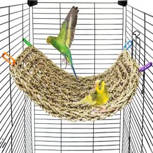 새 해초 매트 16 × 7 앵무새 천연 잔디 직조망 해먹 잉꼬 등반 로프 사다리 씹기 장난감 케이지 액세서리