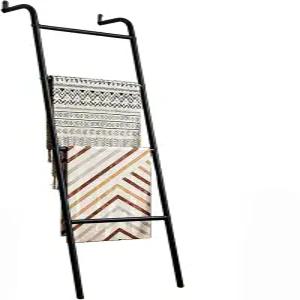 담요 사다리 4단 선반 5피트 장식 스탠드 벽 기울어진 농가 퀼트 디스플레이 홀더 거실 및 침실용 방진