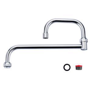 상업용 수도꼭지 회전 스파우트 교체: iVIGA 18 u201C 애드온 스윙 노즐 - 상업용 주방 싱크대 수도꼭지용 크롬 광택 스파우트 교체 - 1.8gpm / 2.2gpm 에어레이터 - G3/4 내부 스레드