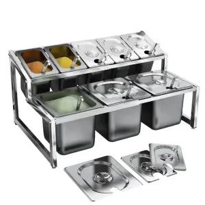 식당용 스텐 양념통 소스병 파우더 2단 스테인리스 전동