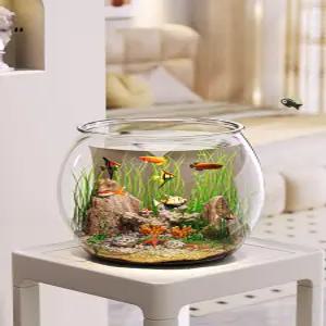 원형 어항 플라스틱 스타일 수조 투명 이미지 둥근