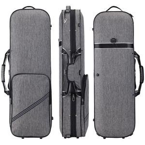 Adm 바이올린 케이스 4/4 풀사이즈 튼튼한 타원형 바이올린 하드 케이스 습도계 내장 초경량 휴대용 하드쉘 휴대용 스트랩 여행용 가방 그레이