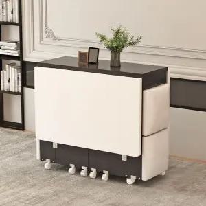 접이식 테이블 미니 철제 카페 세트 원목 의자 베란다