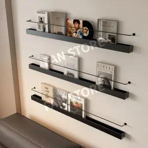 매거진랙 벽선반 잡지꽂이 거치대 책진열대 철제 블랙