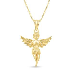 여성 AFFY 기도 천사 펜던트 목걸이 14K 골드 도금 925 스털링 실버 18인치 체인 종교 수호 천사 보석 선물