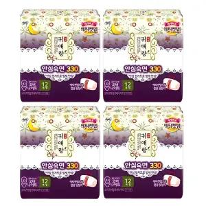 쏘피 바디피트 귀애랑 안심숙면330 오버나이트 12개입 4팩