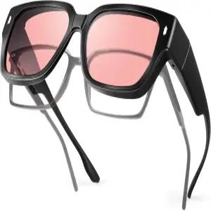 편두통 광민감도 광공포증을 위한 청색광 차단 안경 위의 R.F.YFQH 형광-41 로즈 틴티드 핏 JF7201