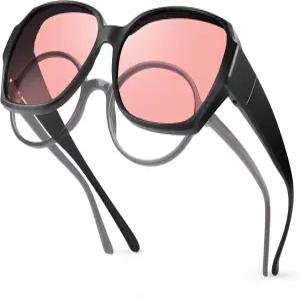 편두통 광민감도 광공포증을 위한 청색광 차단 안경 위의 R.F.YFQH 형광-41 로즈 틴티드 핏 JF7202