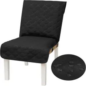 요누스 방수 식탁 의자 커버 사무실 주방 슬립커버 컴퓨터 미끄럼 방지 버클(블랙 1PCS)