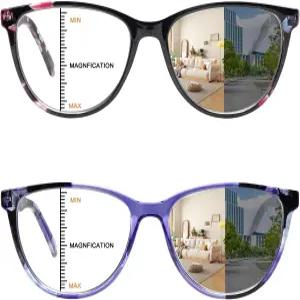 봉카모어 포토크로믹 프로그레시브 멀티포커스 리더기용 여성용 UV400 선글라스 안티 블루라이트 리더기