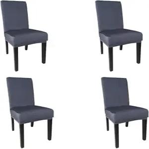 셰양 스판덱스 원단 스트레치 탈착식 세탁 가능 다이닝 룸 의자 커버 프로텍터 시트 슬립 커버(다크 그레이