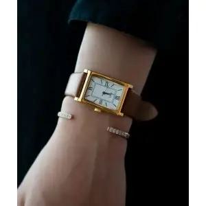 PAUL VICE 오드리 여성 직사각형 가죽시계 화이트 브라운 PV1101WB 3039312