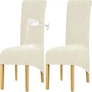 방수 의자 커버 2종 세트 - 스트레치 XL/오버사이즈 초대형 다이닝 룸 하이백 대형 슬립커버 세탁 가능