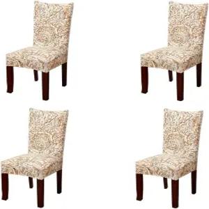 소울필 4 x 소프트 스판덱스 핏 스트레치 숏 다이닝 룸 의자 커버 홈 파티 호텔 결혼식을 위한 연회 시트