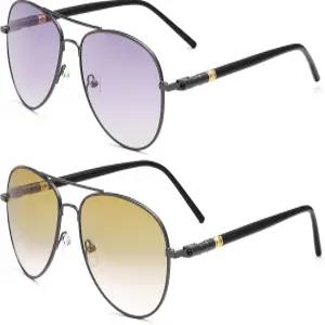 PEEPAI 2팩 이중 초점 독서 안경 스프링 힌지 자외선 차단 선 리더 컴퓨터 남성용 안티 블루 라이트