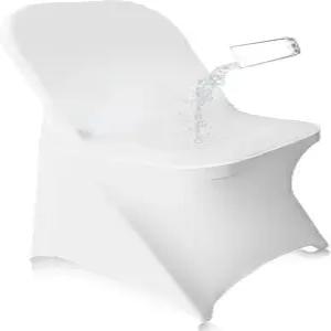 이마트 접이식 흰색 의자 웨딩 벌크 파티 연회 및 연말연시 축하를 위해 장착된 폴리에스터 스판덱스