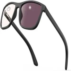 실내/외 UV 400/미그레인 릴 안경을 위한 블루모악 로즈 틴티드 포토크로믹 형광 LED 눈부심/포토포비아