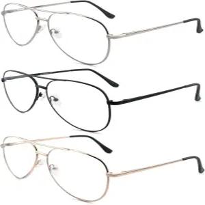 소피리 3팩 여성용 이중 초점 독서 안경 에비에이터 리더 듀얼 +1.0