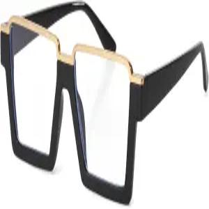 미르키틀 오버사이즈 블루 라이트 차단 안경 여성 남성 패션 클리어 프레임 스퀘어 컴퓨터