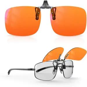 고이테아 오렌지 블루 라이트 차단 안경 클립으로 눈의 피로/빛에 민감한 수면을 위한 편두통 게임용