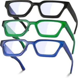 YDAOWKN 오버사이즈 블루 라이트 차단 안경 여성용 직사각형 프레임 패션 시크 프레피 안티 스트레인