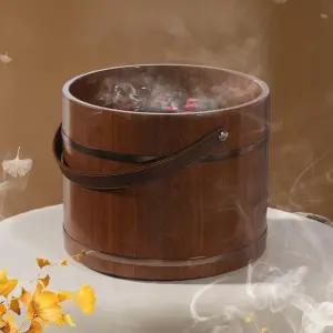 일본식 휴대용 나무 원목 바스켓 족욕통 가정용 족욕대야 보온