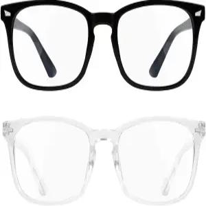 남녀용 넬리실럭스 블루 라이트 필터링 안경 화면용 비처방 컴퓨터 2팩 사무실용 경량 패션 독서 및 게임용