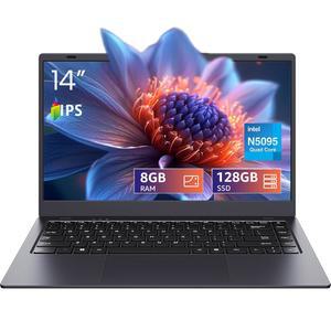UOWAMOU 14인치 노트북 - N5095 쿼드코어 8GB RAM 128GB SSD WiFi 5 / Bluetooth 5.0 웹캠 프라이버시 커버 프리로드 오피스 2024 울트라 포터블