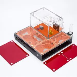 림순타 생태 개미 둥지 - 마그네틱 유리 커버 습도 조절 환기 및 확장 포트가 있는 모듈형 농장 애호가에게