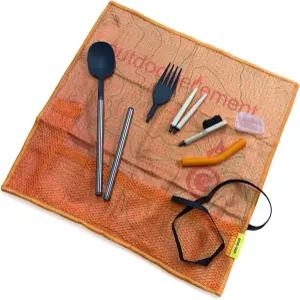 야외 요소 옴니텐실TM ？ 휴대용 컴팩트 다용도 여행용 캠핑용 식기 세트 및 불 벨로우즈 롤 파우치 포함