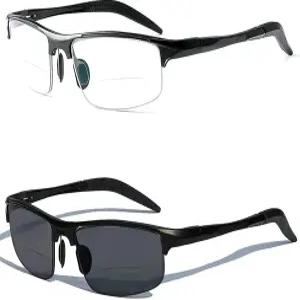 알루미늄 마그네슘 다초점 렌즈 판독 안경 남성 노안시 고초점 이중초점 태양 광변색 선글라스 NX