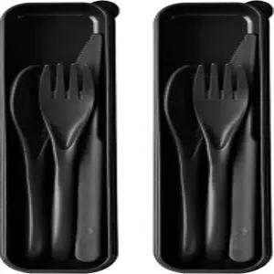 케이스 포함 HMDZMR 여행 도구 재사용 가능한 세트 도시락 액세서리용 밀짚 학교 업무용 점심 또는 일상