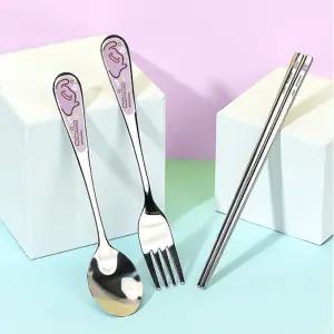 포켓몬 메타몽 프리미엄 올스텐 스푼 포크 젓가랏 3P 세트 세라믹 인쇄 식기세척기 가능
