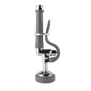 프리 린스 어 상업용 싱크대 헤드 인체공학적 손잡이 있는 1.42GPM 밸브 접시 노즐 주방 수도꼭지 부품 크롬 마감 그레이