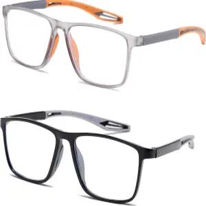 준준 독서 안경 남성 2쌍 스포츠 스타일 편안하고 유연한 블루라이트 차단 리더기 남성용