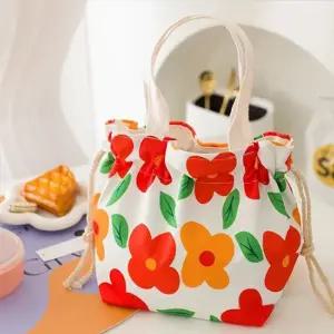 보따리D 심플 플라워 패턴 러블리 복조리 가방