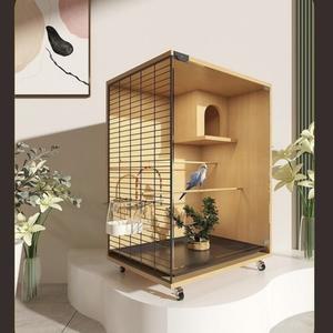 앵무새 케이지 놀이터 잉꼬 중간 조립식 내추럴우드 앵무새케이지 코스토프 스타일 앵보장