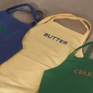 앞치마 페브릭 코튼 홈 인테리어 자수 버터앞치마 천앞치마 패브릭 면 로고