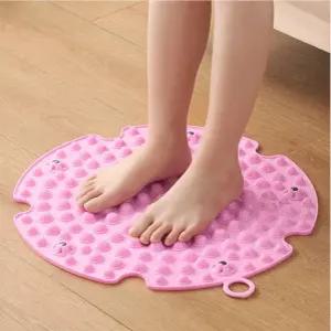 사무실 거실 홈트용 원형 자석 지압매트 대형 발지압판 52cm 핑크