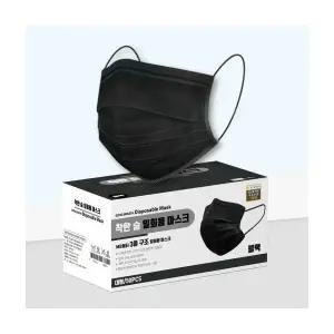 착한숨 착한 숨 일회용 덴탈 마스크 100매 박스포장 블랙 대형 성인용
