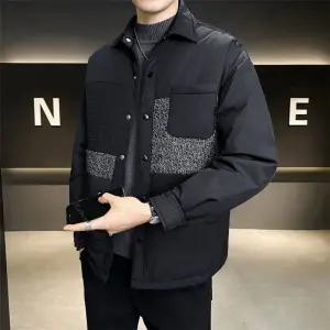 샤오원샵 남성용 화이트 캐주얼 다운 루즈핏 라이트 칼라 키작남 점퍼 스타일 오리털 잠바 90 꾹1