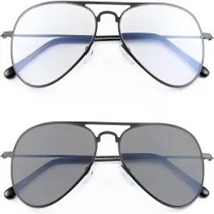 미리야 포토크로믹 프로그레시브 멀티포커스 리딩 안경 안티 UV 선 리더 블루 라이트 차단 선글라스 남성용