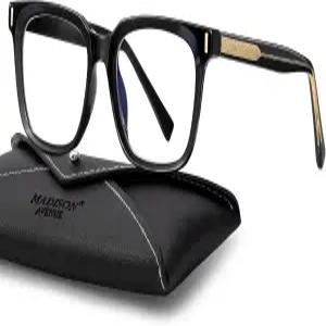 케이스를 든 여성용 매디슨 애비뉴 트렌디 스퀘어 블루 라이트 차단 안경 컴퓨터용 스타일리시한 눈부심