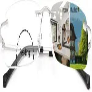 키소울 림리스 이중 초점 독서 안경 전환 포토크로믹 선글라스 블루 라이트 차단 티타늄 리더 남성 UV 여성