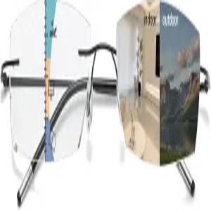 마이페이시 프레임리스 프로그레시브 멀티포컬 리딩 글래스 다이아몬드 컷 포토크로믹 선글라스 티타늄