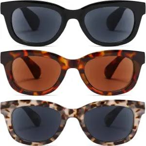 UV400 프로텍션 클래식 레트로 스타일 프레임을 갖춘 여성용 ZXYOO 3팩 리더 선글라스 야외 독서용