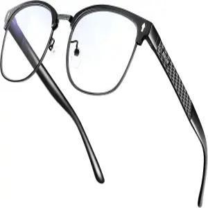 BIRCEN 블루 라이트 차단 안경 남성용 알루미늄 금속 블루라이트 컴퓨터 투명 여성용 안구 운동 방지