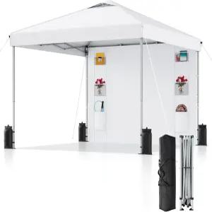 10x10 사이드월이 있는 팝업 캐노피 파티 이벤트 캠핑 1인 설정을 위한 즉석 헤비 듀티 텐트 - 흰색